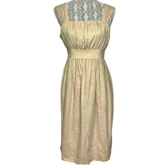 B. Moss Dress Collection Dresses & Skirts - B. Moss embroidered gold shimmer sundress - size 4